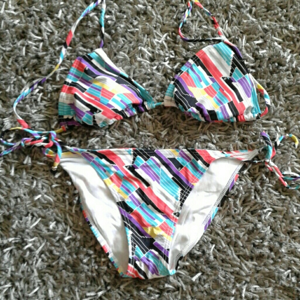 Mosaic Print Bikini Top and Bottom